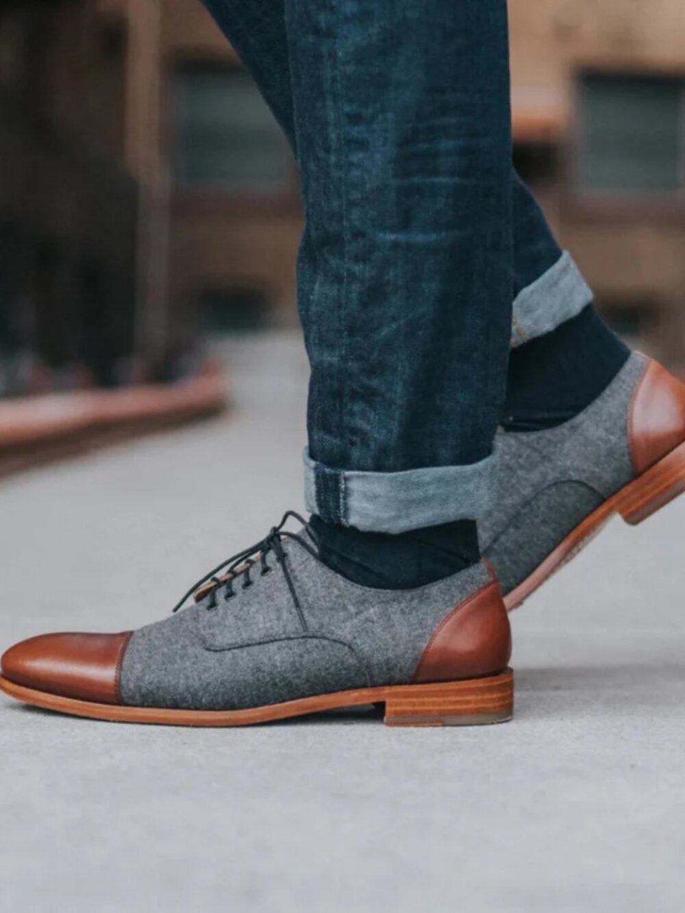 The Jack Shoe from TAFT - Lace-up Oxfords in Grey/Brown - Size 40 - Excel. Cond. - Picture 2 of 12